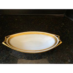 Pickard, Gold and White 4" Wide Oval Dish, Vintage